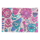 植物性のドードル花、シームレス、ヴィンテージテクスチャ。 枕カバー (裏面)