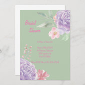 植物性のブライダルシャワーへの招待 招待状 (正面/裏面)