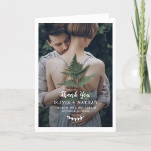 植物性の優雅さ   2枚の写結婚真 サンキューカード