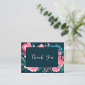 植物性の北欧ブルーグリーンピンクフローラありがとう エンクロージャーカード (スタンド正面)