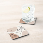 植物性の地球トーンのスプラッシュと名前 コースター (右側)