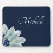 植物性の多肉性のエレガント緑 マウスパッド (正面)