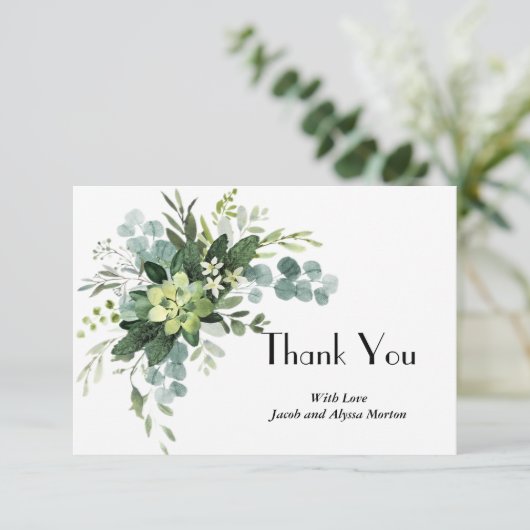 植物性の多肉質エレガントの サンキューカード (スタンド正面)