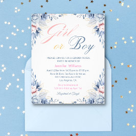 植物性の女の子または男の子のジェンダーが招待を明らかにする チラシ