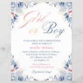 植物性の女の子または男の子のジェンダーが招待を明らかにする チラシ (正面)