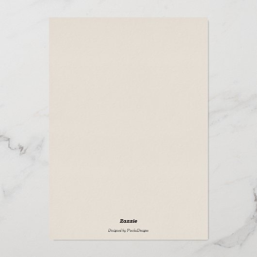 植物性の庭箔アーチ式結婚式の招待 箔招待状 (裏面)