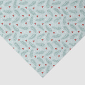 植物性の松の葉と果実のクリスマス 薄葉紙 (詳細)