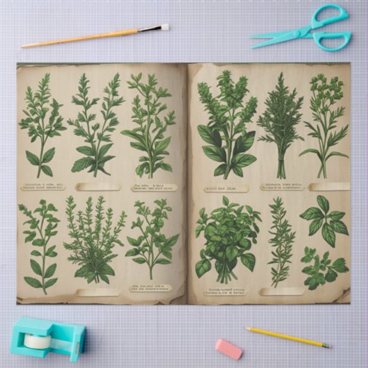 植物性の植物性の植物性の植物性の分身ヴィンテージシダ 薄葉紙 (クラフト)