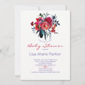 植物性の水の色のブーケのベビーシャワー招待状 招待状 (正面)
