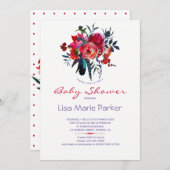 植物性の水の色のブーケのベビーシャワー招待状 招待状 (正面/裏面)