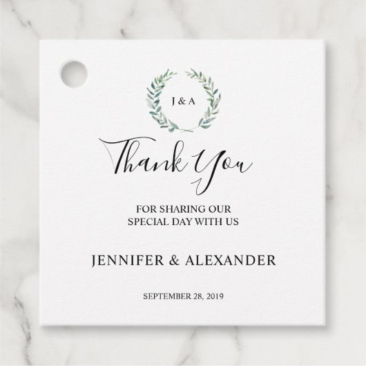 植物性の水の色離れのありがとうご結婚ざう フェイバータグ (正面)