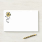 植物性の水彩美意識ラインのアートサンフラワー ポストイット (デスク)