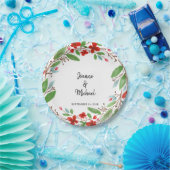 植物性の水彩花の花婿結婚の ペーパープレート (パーティー)