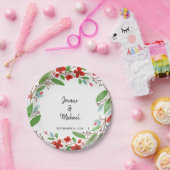 植物性の水彩花の花婿結婚の ペーパープレート (パーティー)