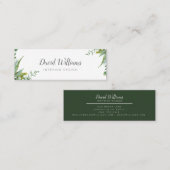 植物性の水色の緑の葉 スキニー名刺 (正面/裏面)