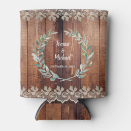 植物性の水葉色の素朴な木結婚の 缶クーラー