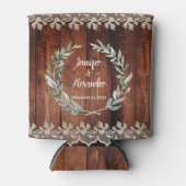 植物性の水葉色の素朴な木結婚の 缶クーラー (正面)