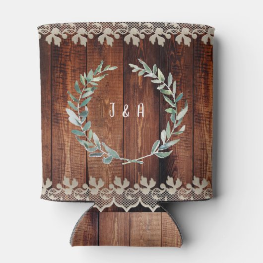 植物性の水葉色の素朴な木結婚の 缶クーラー (裏面)