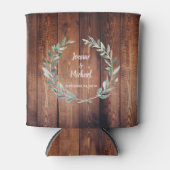 植物性の水葉色の素朴な木結婚の 缶クーラー (正面)