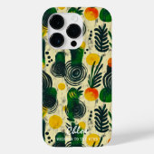 植物性の渦と離れ名前をカスタムする付き Case-Mate iPhoneケース (裏面)