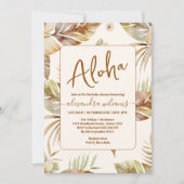 植物性の熱帯フローラの赤ちゃんシャワー 招待状 (正面)