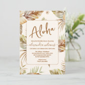 植物性の熱帯フローラの赤ちゃんシャワー 招待状 (スタンド正面)