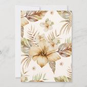 植物性の熱帯フローラの赤ちゃんシャワー 招待状 (裏面)