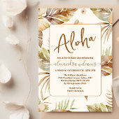 植物性の熱帯フローラの赤ちゃんシャワー 招待状