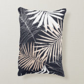 植物性の熱帯植物の葉：ヴィンテージグラフィック アクセントクッション (裏面(縦))