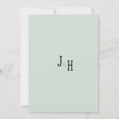 植物性の白いミントベリーフローラ保存日付 招待状 (裏面)