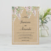 植物性の素朴なアイボリーピンクのミント結婚フローラ 招待状 (スタンド正面)