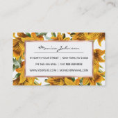 植物性の素朴なオレンジグリーンリリートレンディーフローラ 名刺 (裏面)