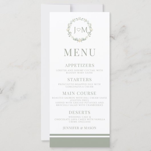 植物性の素朴なフローラ結婚の名刺 (正面)