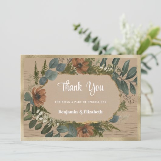 植物性の素朴な森のフローラありがとう 招待状 (スタンド正面)