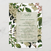 植物性の結婚式の招待 招待状 (正面/裏面)