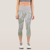 植物性の緑と灰色 カプリレギンス (正面)