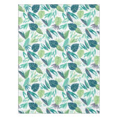 植物性の緑と白の葉柄 テーブルクロス (正面)