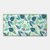 植物性の緑と白の葉柄 デスクマット (正面)