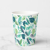 植物性の緑と白の葉柄 紙コップ (右)