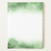 植物性の緑と金ゴールドパーソナライズされた年 プランナー手帳 (裏面)