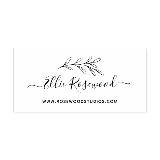 植物性の緑のスクリプト独自の作成 ラバースタンプ (インプリント)