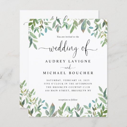 植物性の緑のセージすべて結婚の1つのI (正面/裏面)