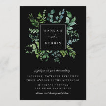 植物性の緑のフレームブラック結婚ズ