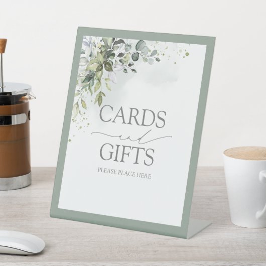 植物性の緑のフローラ水色結婚の贈り物 台座サイン (インサイチュ)