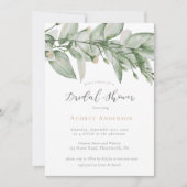 植物性の緑のブライダルシャワーへの招待 招待状 (正面)