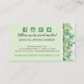 植物性の緑のユーカリ素朴ソーシャルメディア 名刺 (裏面)