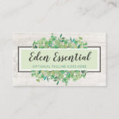 植物性の緑のユーカリ素朴ソーシャルメディア 名刺 (正面)