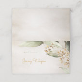 植物性の緑のヴィンテージ素朴なエスコートカード プレイスカード (外部開封)