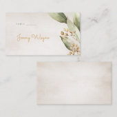 植物性の緑のヴィンテージ素朴なエスコートカード プレイスカード (正面/裏面)