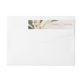 植物性の緑のヴィンテージ素朴結婚性のモノグラム ラップアラウンドラベル (裏面)